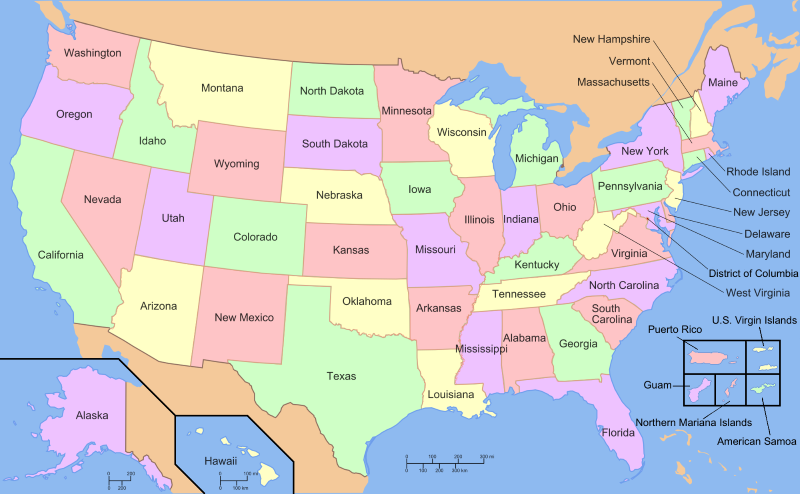 U.S. state map